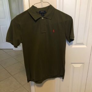 A dark green Ralph Lauren polo